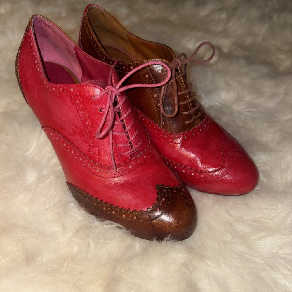 Women's Cole Haan Air Lucinda Oxford Brown & Pink Pumps -- Size 8B